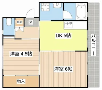 ビレッジハウス五個荘1号棟【0101号室】の間取り