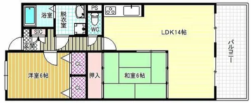 2LDKの間取り画像