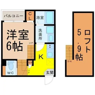 ハーモニーテラス烏森【1階】の間取り