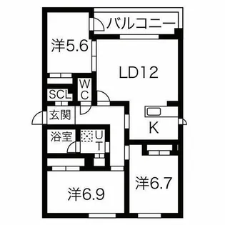 RESIDENCE SHINMEI MIYANOMORI【3階】の間取り