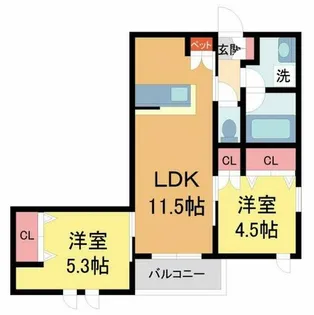 (仮称)西宮市若松町2丁目ヘーベルメゾン【101号室】の間取り