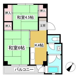 ビレッジハウス拾石3号棟【204号室】の間取り