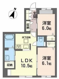 GreenForest芦屋【101号室】の間取り