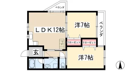 三和マンション【401号室】の間取り