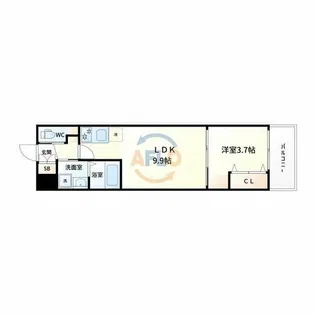 スプランディッド江坂DUE【3階】の間取り