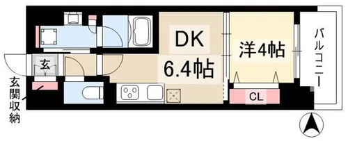 プレサンス ロジェ 名古屋駅前【14階】の間取り