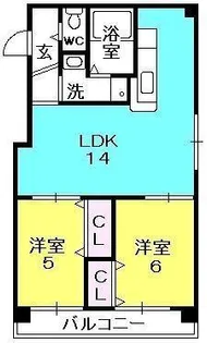 メゾンドラサンテ【203号室】の間取り