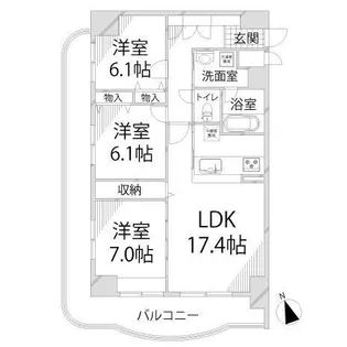 手柄アートスカイハイツ【7階】の間取り