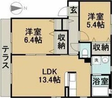 シャーメゾン・ヴェルデC棟【1階】の間取り