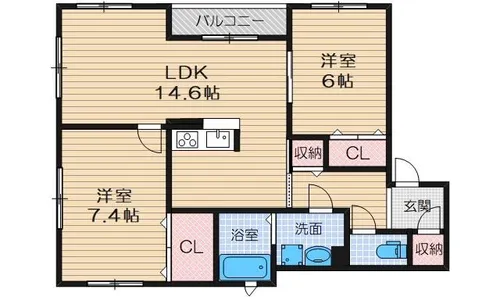 ロイヤルファインヴェール【1階】の間取り