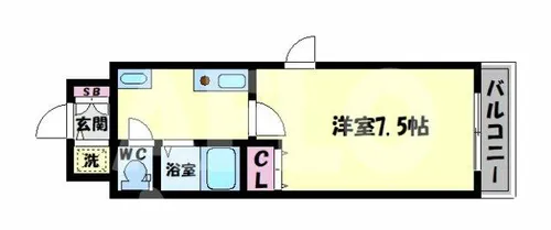 1Kの間取り画像
