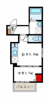 F SCEMANDO SEAM【4階】の間取り