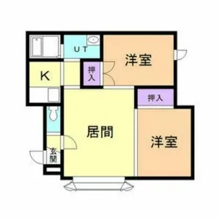 北海道札幌市北区あいの里一条4丁目【アパート】の間取り