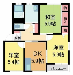エスト芦屋B【201号室】の間取り