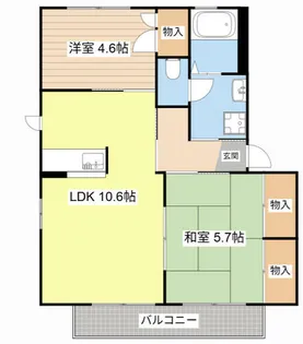 フレール・メゾン【1階】の間取り