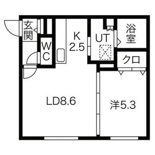 ラウレア八軒【1階】の間取り