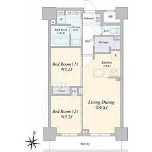 ジュノール札幌植物園【3階】の間取り