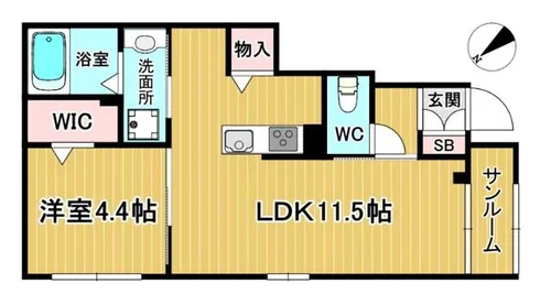 桜の町 千里川住宅【1階】の間取り