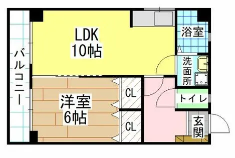ブルーハイツ岸の浦【7階】の間取り