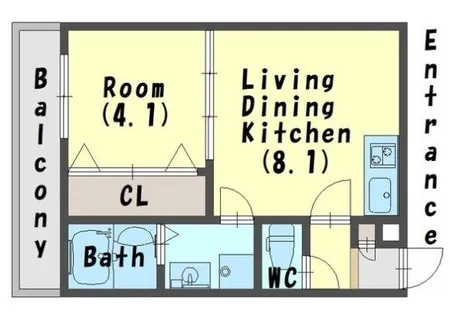 大阪府堺市堺区石津町2丁【アパート】の間取り