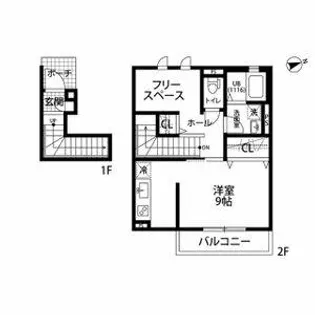 クレール ヴェールメゾンⅠ【202号室】の間取り