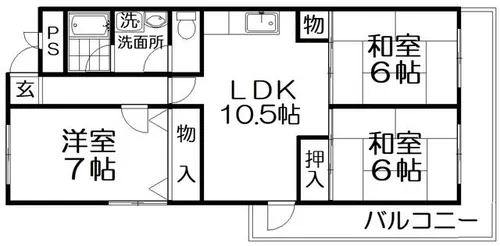 コーポ春日丘【3階】の間取り