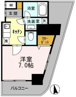 カスタリアタワー肥後橋【11階】の間取り