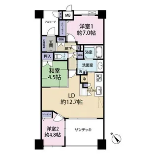 アメニティ南草津Ⅷ(0005844)【10階】の間取り