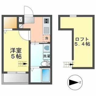 リーブラ庄内通【205号室】の間取り