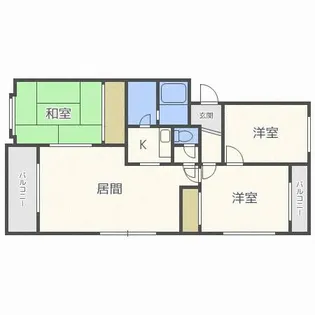 グランメール山川【101号室】の間取り