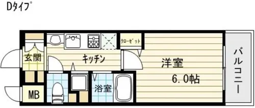 プレサンス堺筋本町フィリア【204号室】の間取り