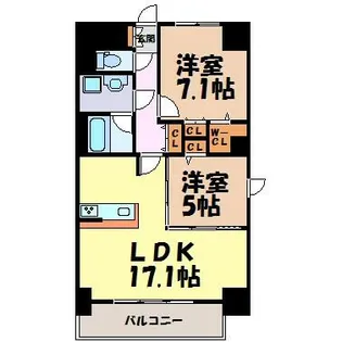 JS御園通【9階】の間取り