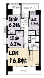 アーバンラフレ鶴舞公園 1号棟【2階】の間取り