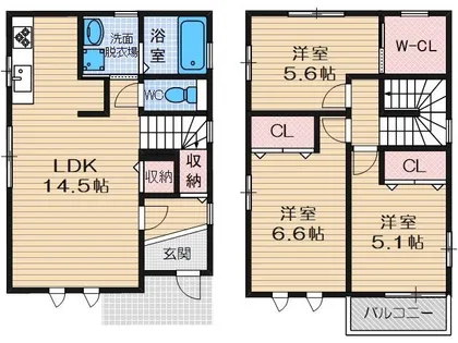大阪府摂津市一津屋2丁目【一戸建】の間取り