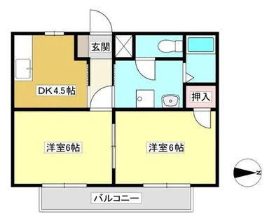 グランデージ吉見【2階】の間取り