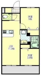 パールコート今里【1階】の間取り