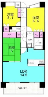 西宮松原町パークホームズ【402号室】の間取り