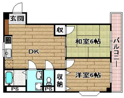 高槻津之江マンション【3階】の間取り