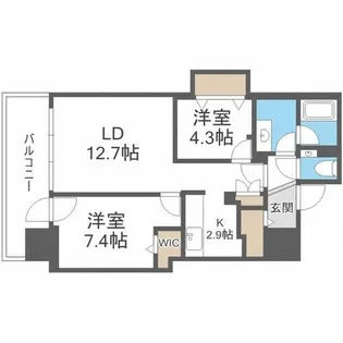 プレミスト札幌ターミナルタワー【10階】の間取り
