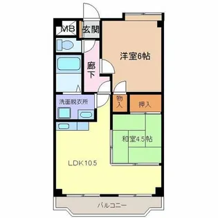 2LDKの間取り画像