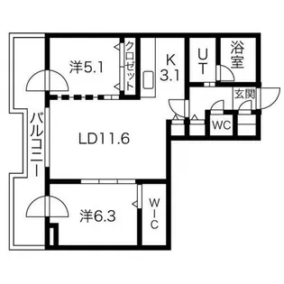 レジデンスN517【2階】の間取り