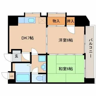 オリエンタル小倉北Ⅱ【601号室】の間取り