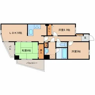 イマージュアークヒルズ黒崎西 1203号室【12階】の間取り