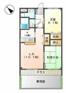 サンハイム中村【1階】の間取り