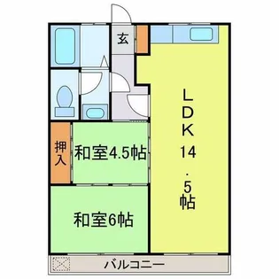 竹味マンション【302号室】の間取り