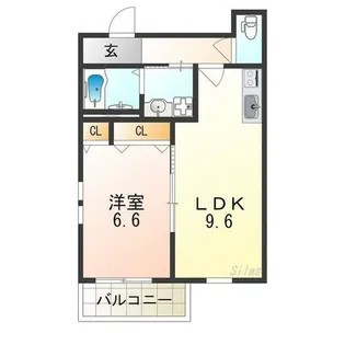 大阪府大阪市東住吉区鷹合1丁目【アパート】の間取り