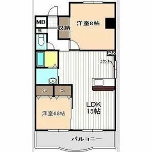 メゾン岩室【0203号室】の間取り