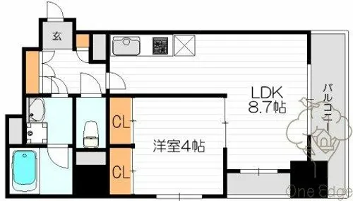 CITY SPIRE十三東【6階】の間取り
