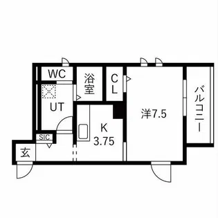 アヴニール西新町【103号室】の間取り