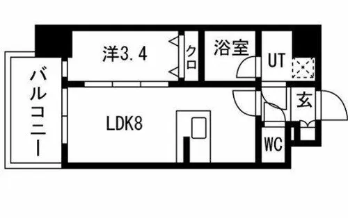エスリードレジデンス大阪福島シティスクエア【4階】の間取り